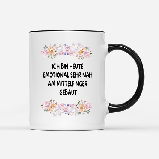 Tasse Blumen Emotional sehr nah am Mittelfinger