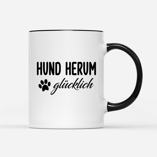 Tasse Hund herum glücklich