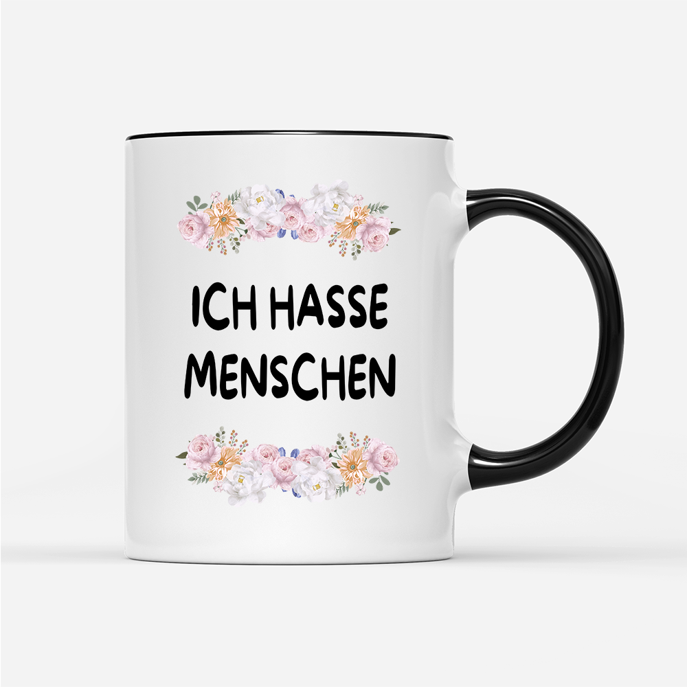 Tasse Blumen ich hasse Menschen