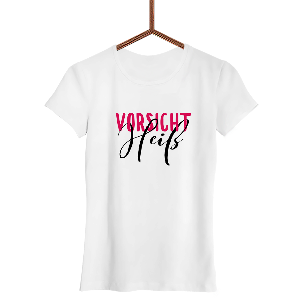 Damen T-Shirt Vorsicht heiß