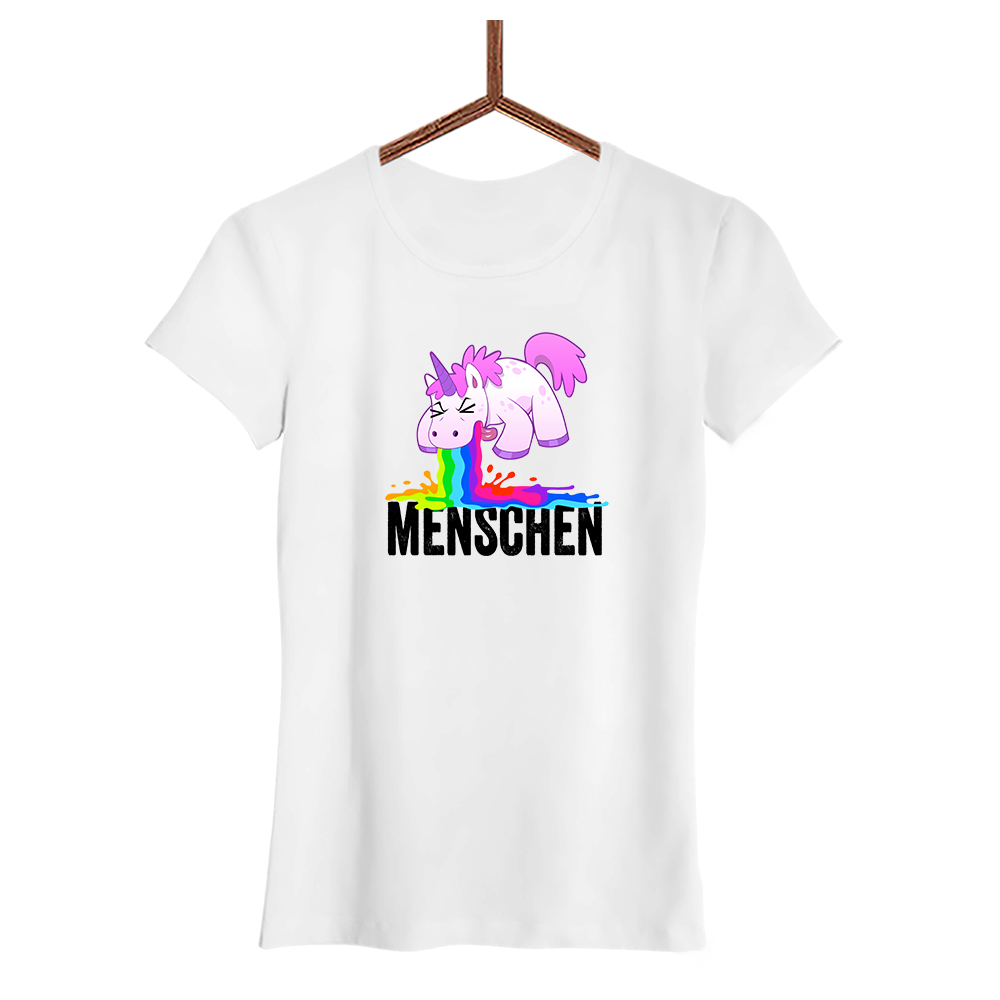 Damen T-Shirt Menschen Einhorn