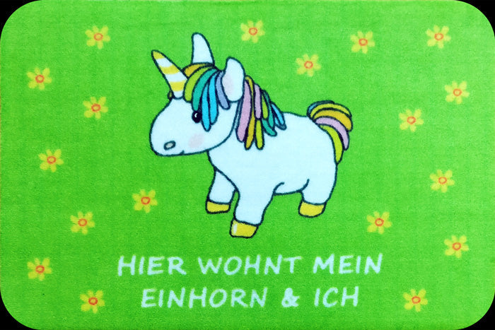 Einhorn - Hier wohnt mein Einhorn Fußmatte