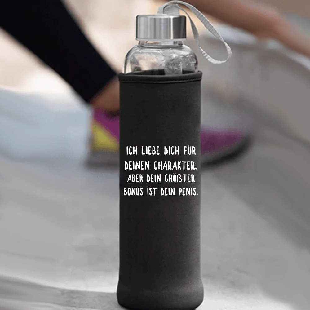 Trinkflasche Ich liebe deinen Charakter