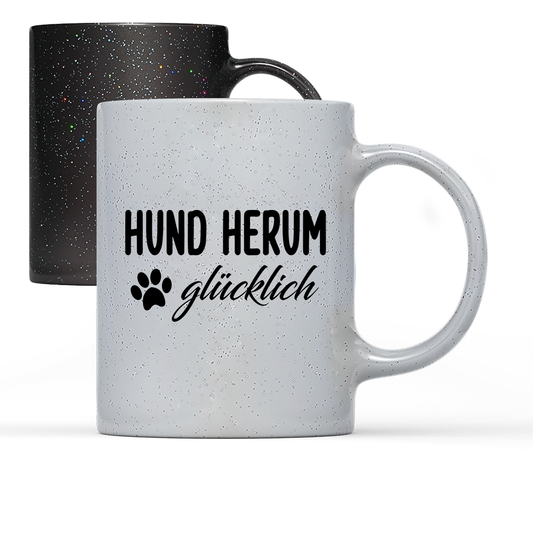 Tasse Magic Hund herum glücklich