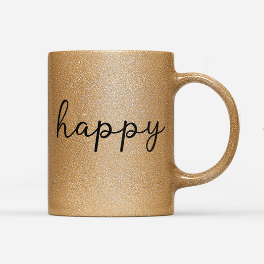 Tasse Glitzer Edition happy