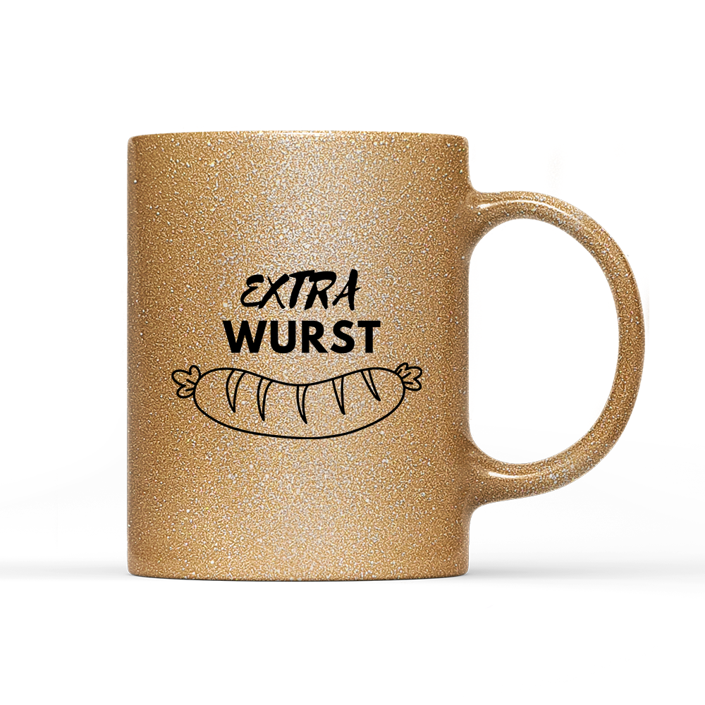 Tasse Glitzer Edition Extra Wurst