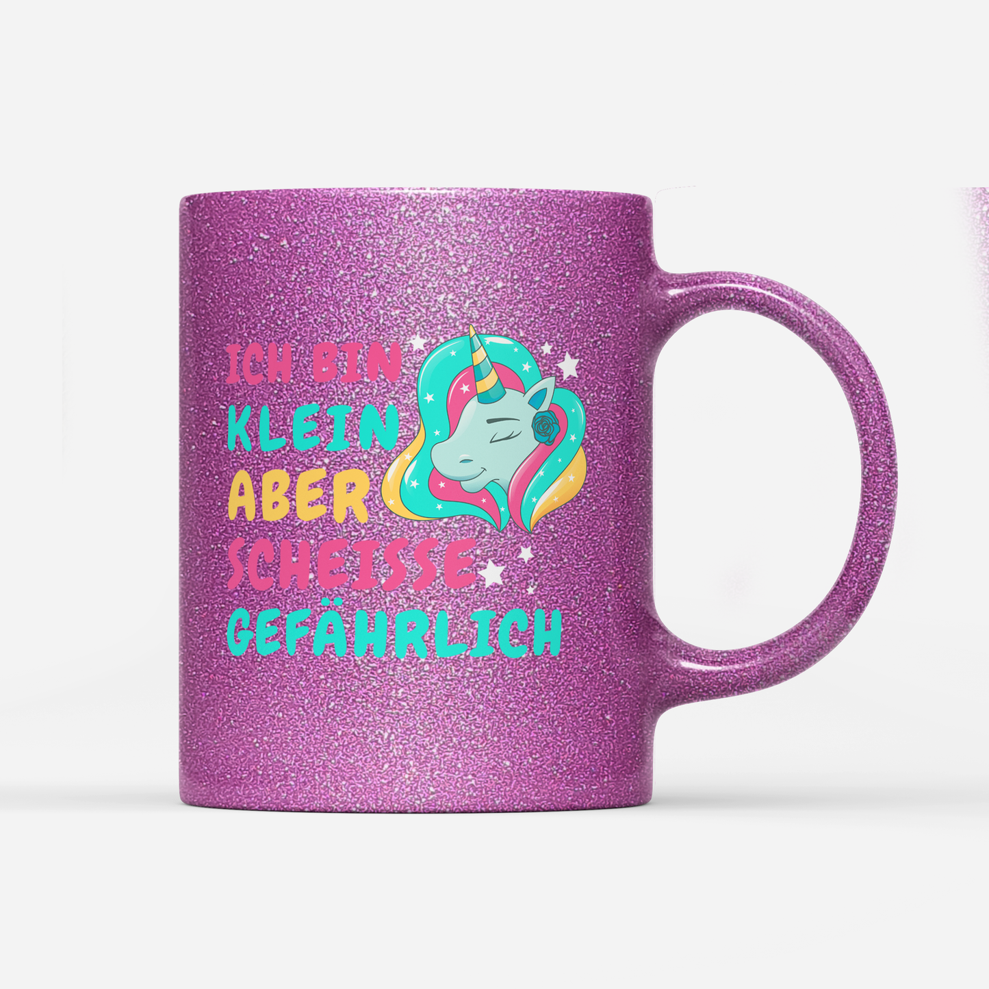 Tasse Glitzer Edition Ich bin klein aber Scheisse gefährlich