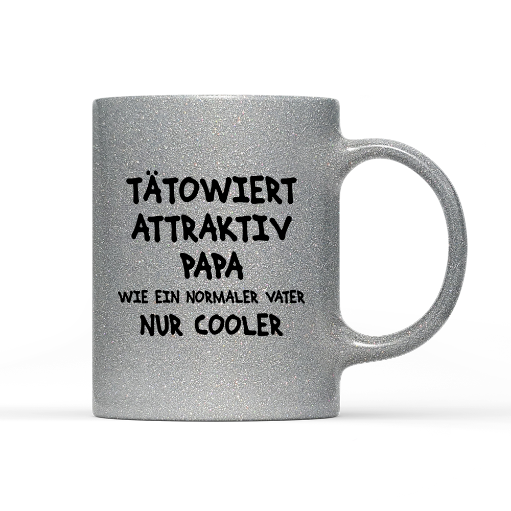 Tasse Glitzer Edition Tätowiert attraktiv Papa