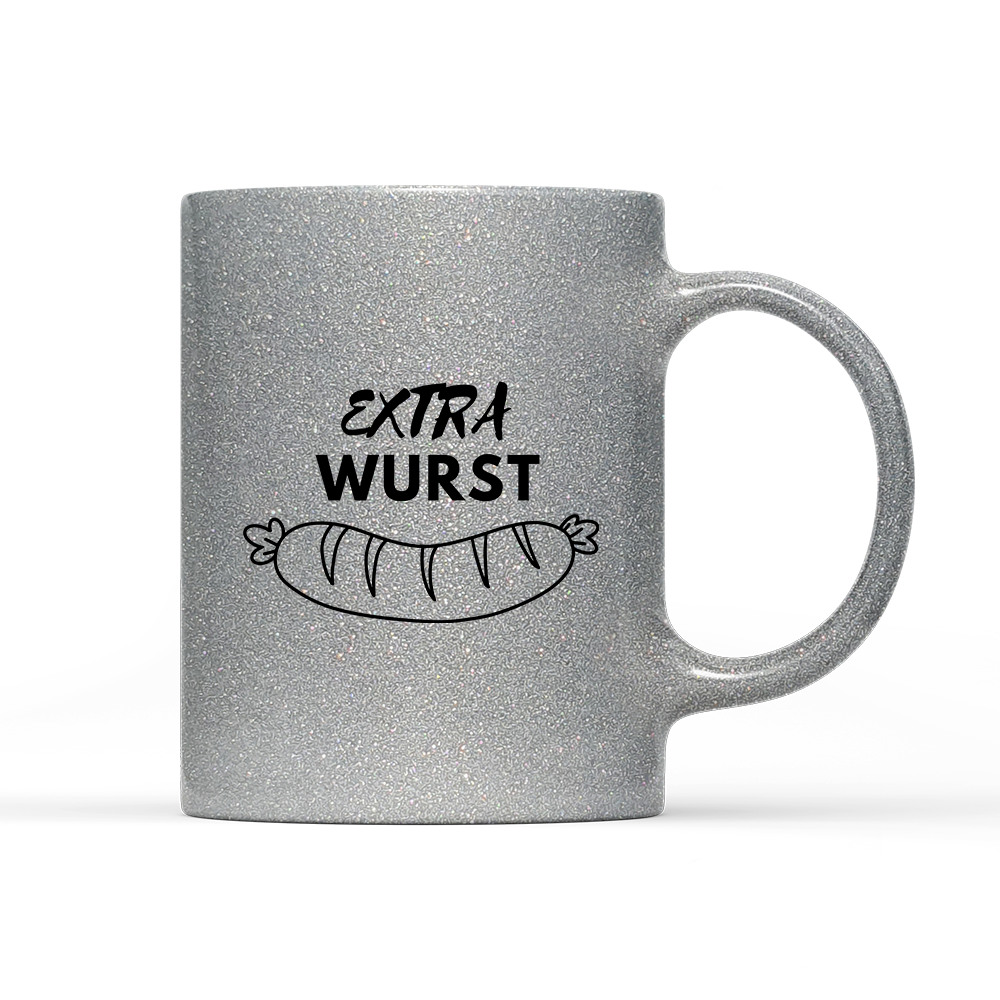 Tasse Glitzer Edition Extra Wurst