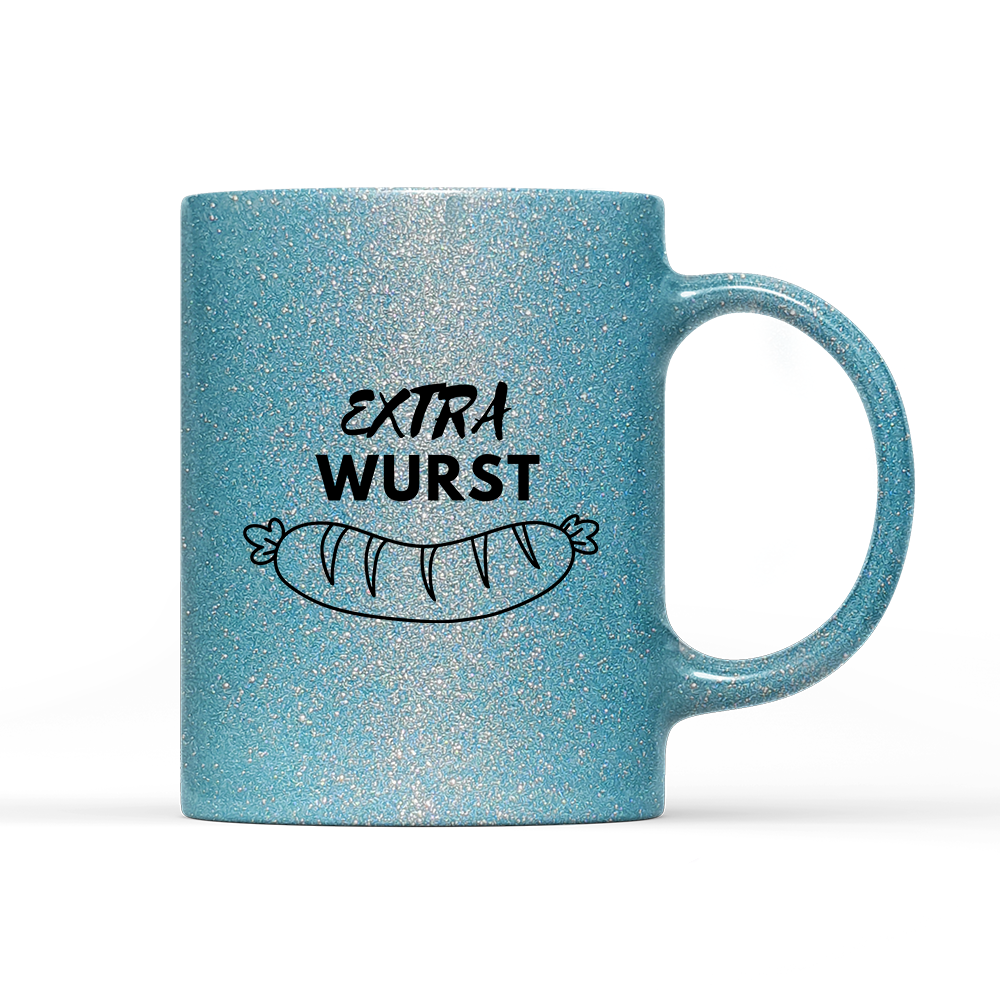 Tasse Glitzer Edition Extra Wurst