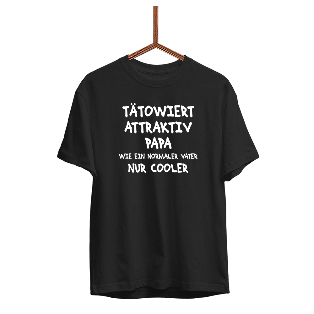 Herren T-Shirt Tätowiert attraktiv Papa