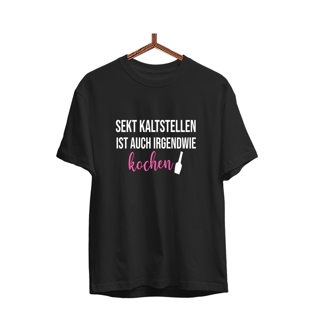 Herren T-Shirt Sekt kaltstellen ist auch irgendwie kochen