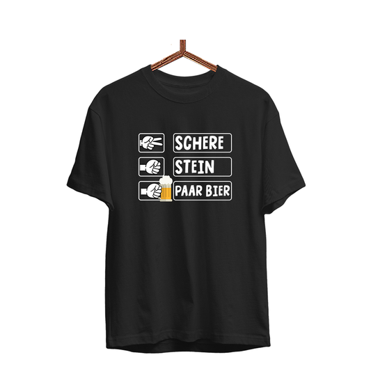Herren T-Shirt Schere Stein Paar Bier