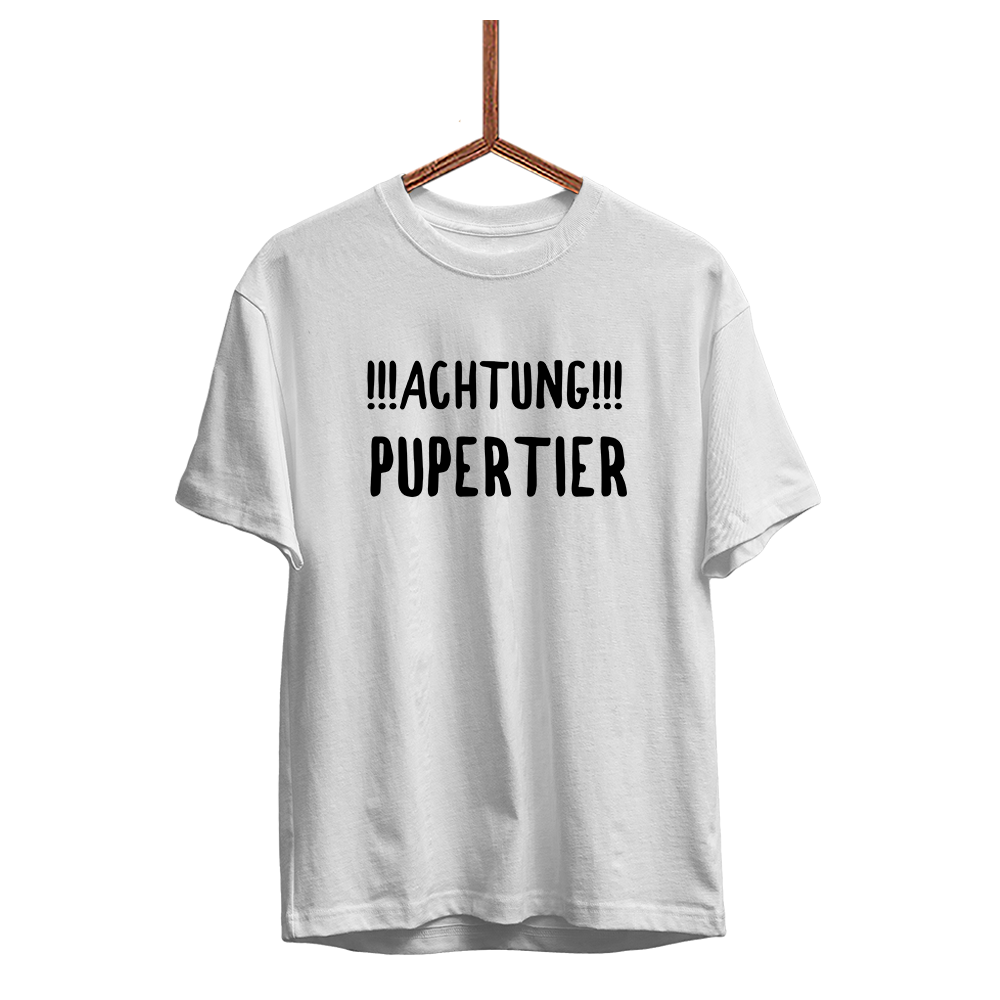 Herren T-Shirt Achtung Pupertier