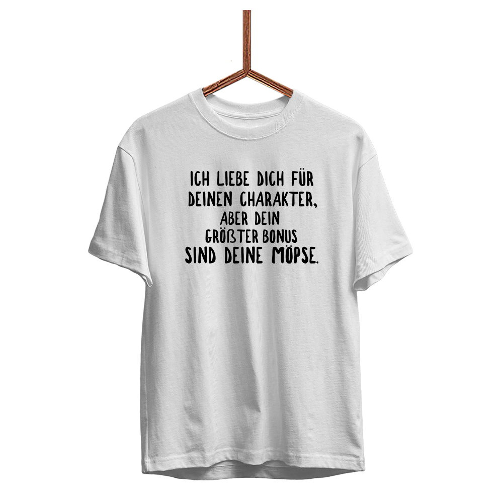 Herren T-Shirt Ich liebe deinen Charakter Möpse