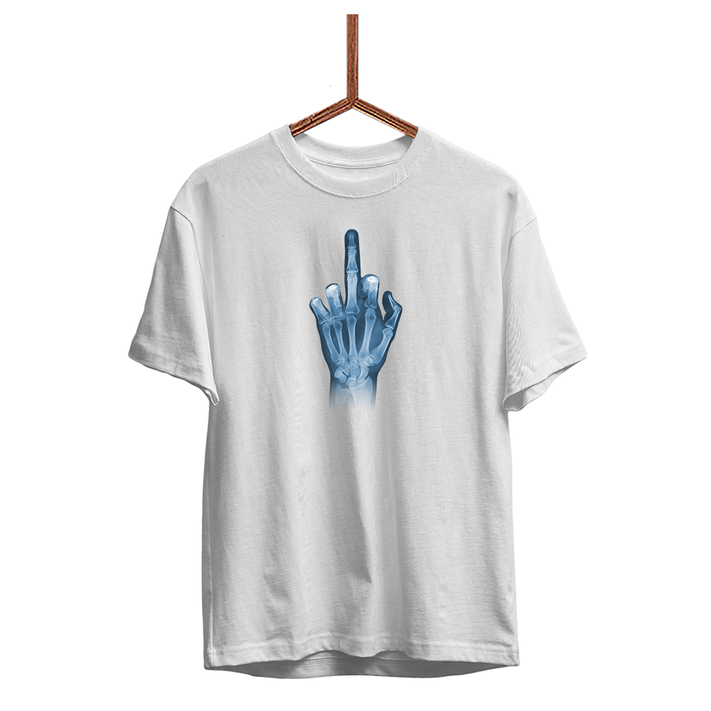 Herren T-Shirt Röntgen Mittelfinger