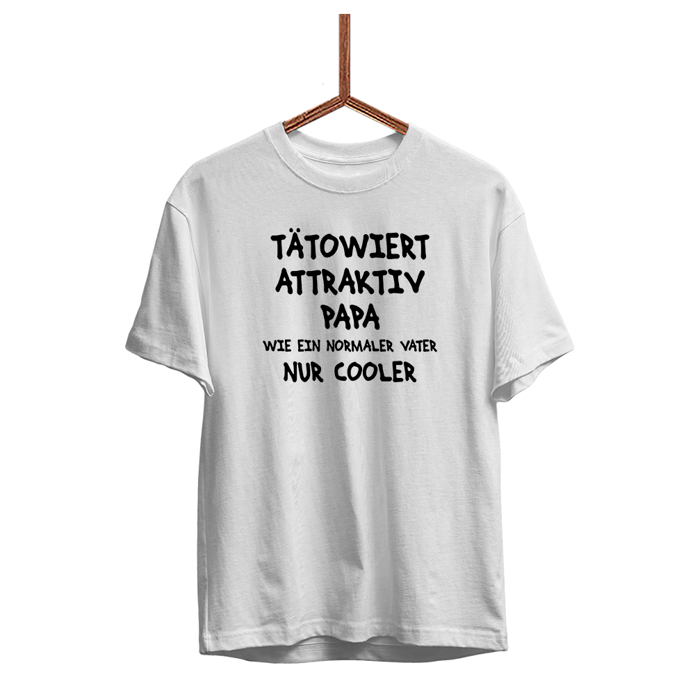 Herren T-Shirt Tätowiert attraktiv Papa