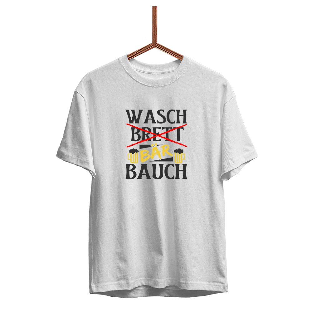 Herren T-Shirt Wasch Bär Bauch