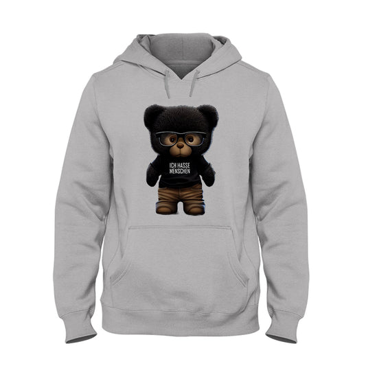 Hoodie Unisex Teddybär Ich hasse Menschen