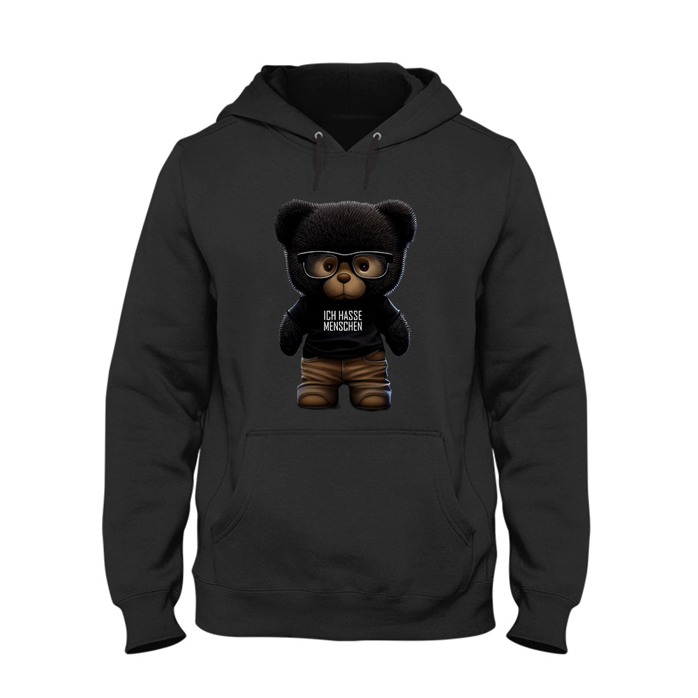 Hoodie Unisex Teddybär Ich hasse Menschen