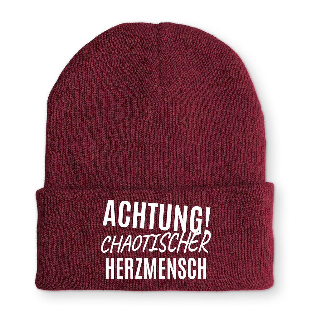Mütze Achtung chaotischer Herzmensch