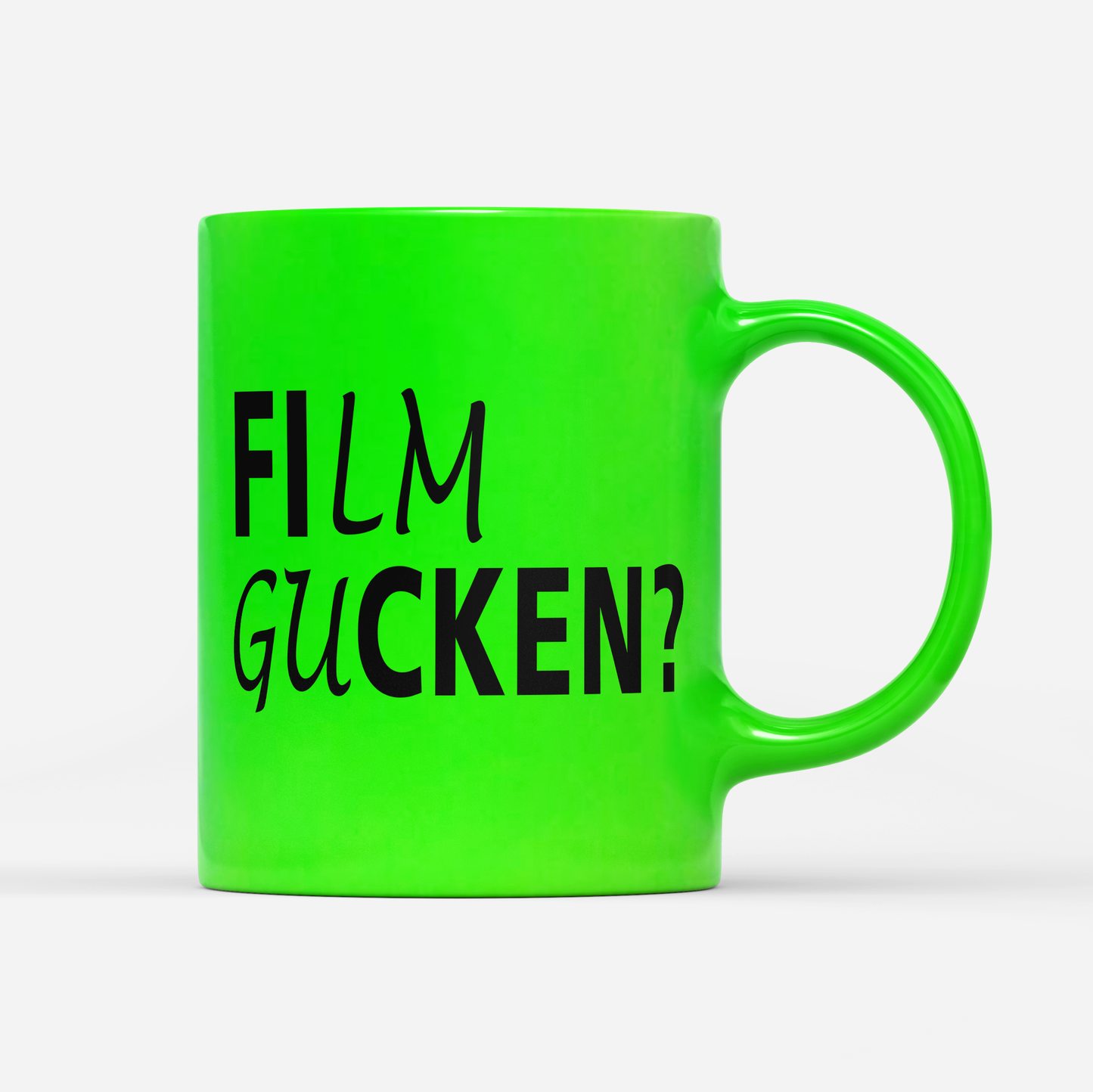 Tasse Neon Film gucken