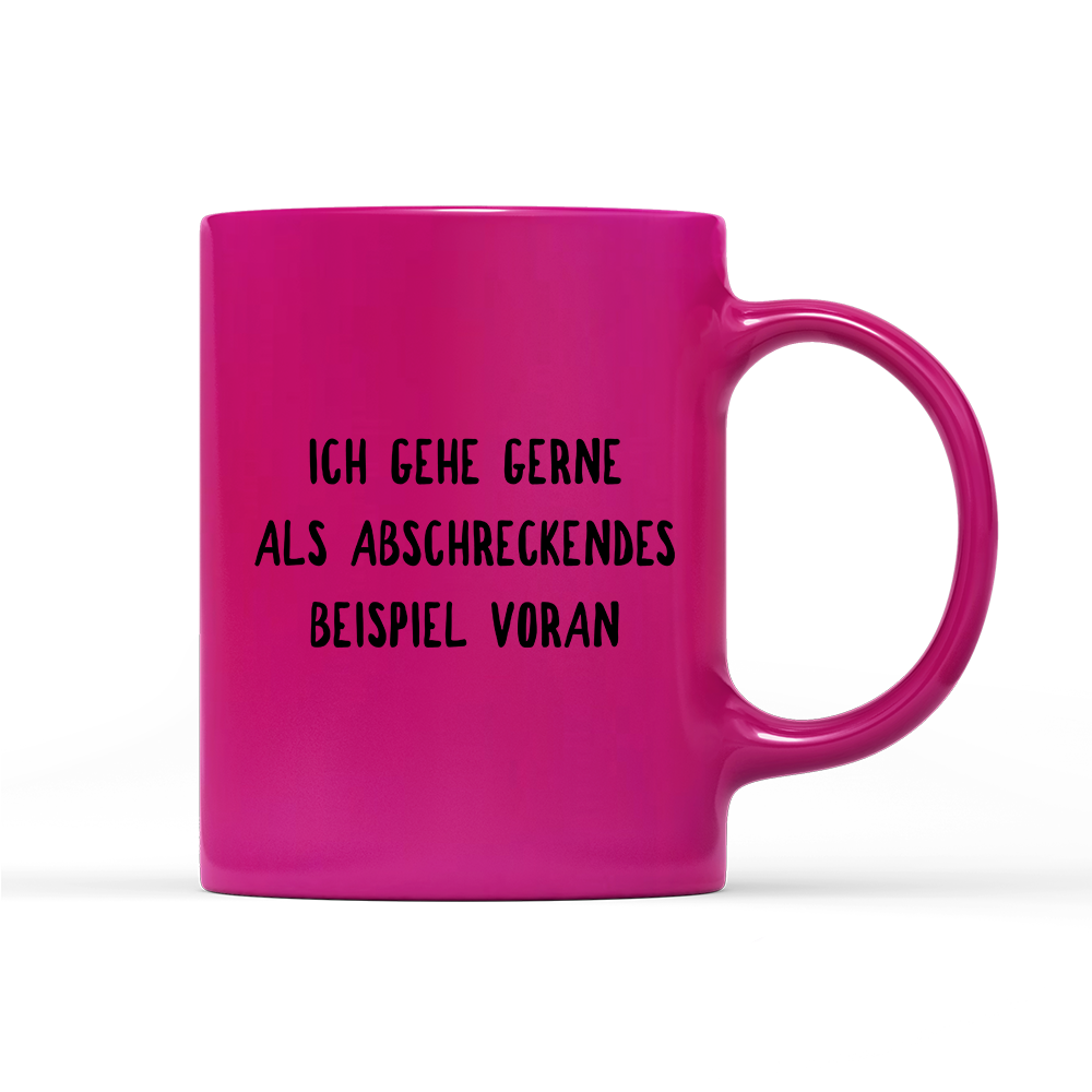 Tasse Neon Abschreckendes Beispiel