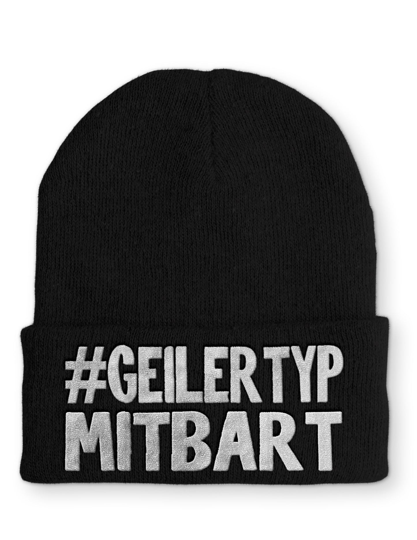 Geiler Typ mit Bart Statement Beanie Mütze mit Spruch