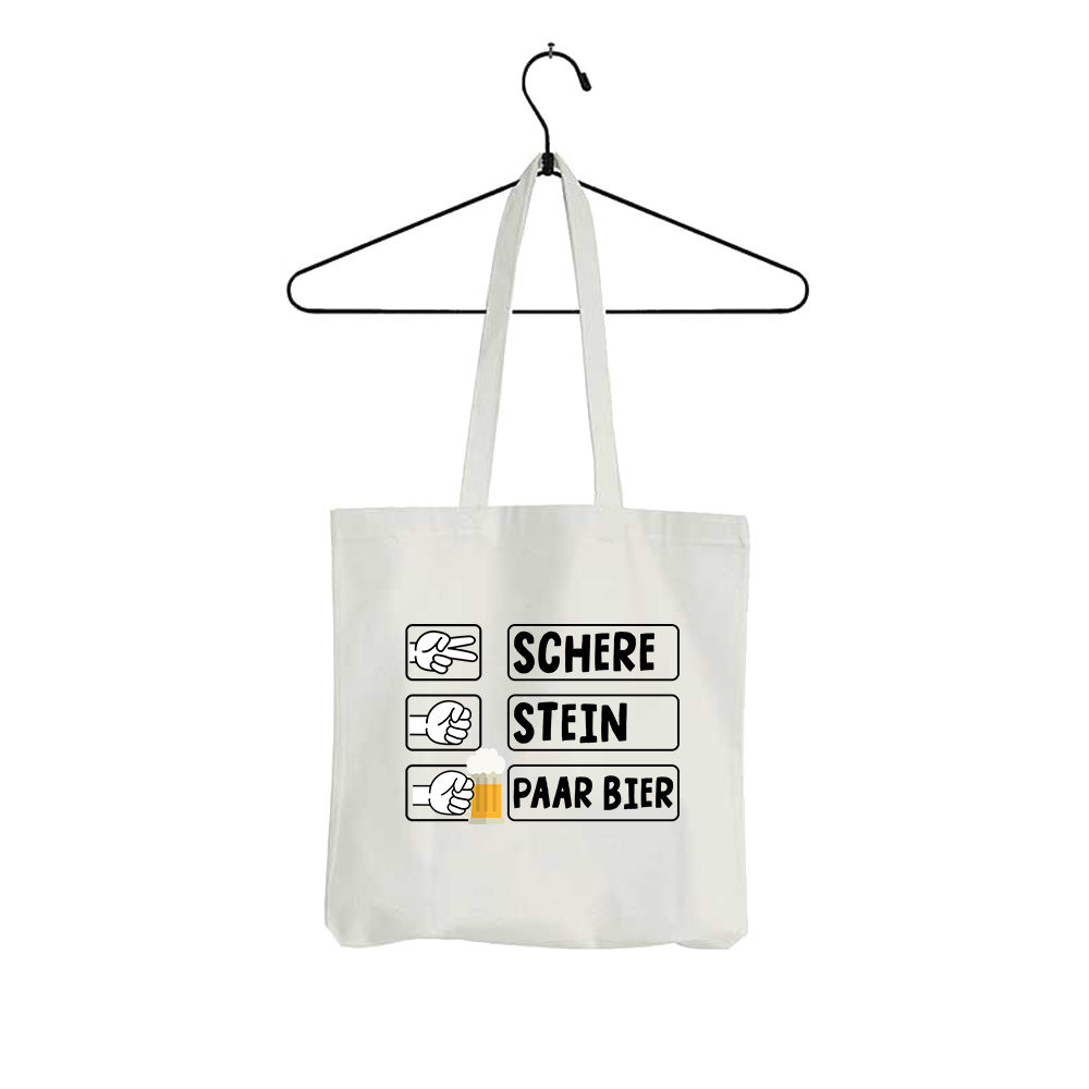Tasche Schere Stein Paar Bier