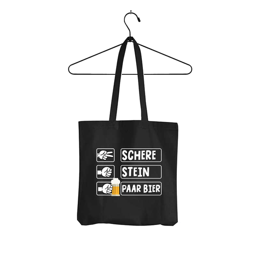 Tasche Schere Stein Paar Bier