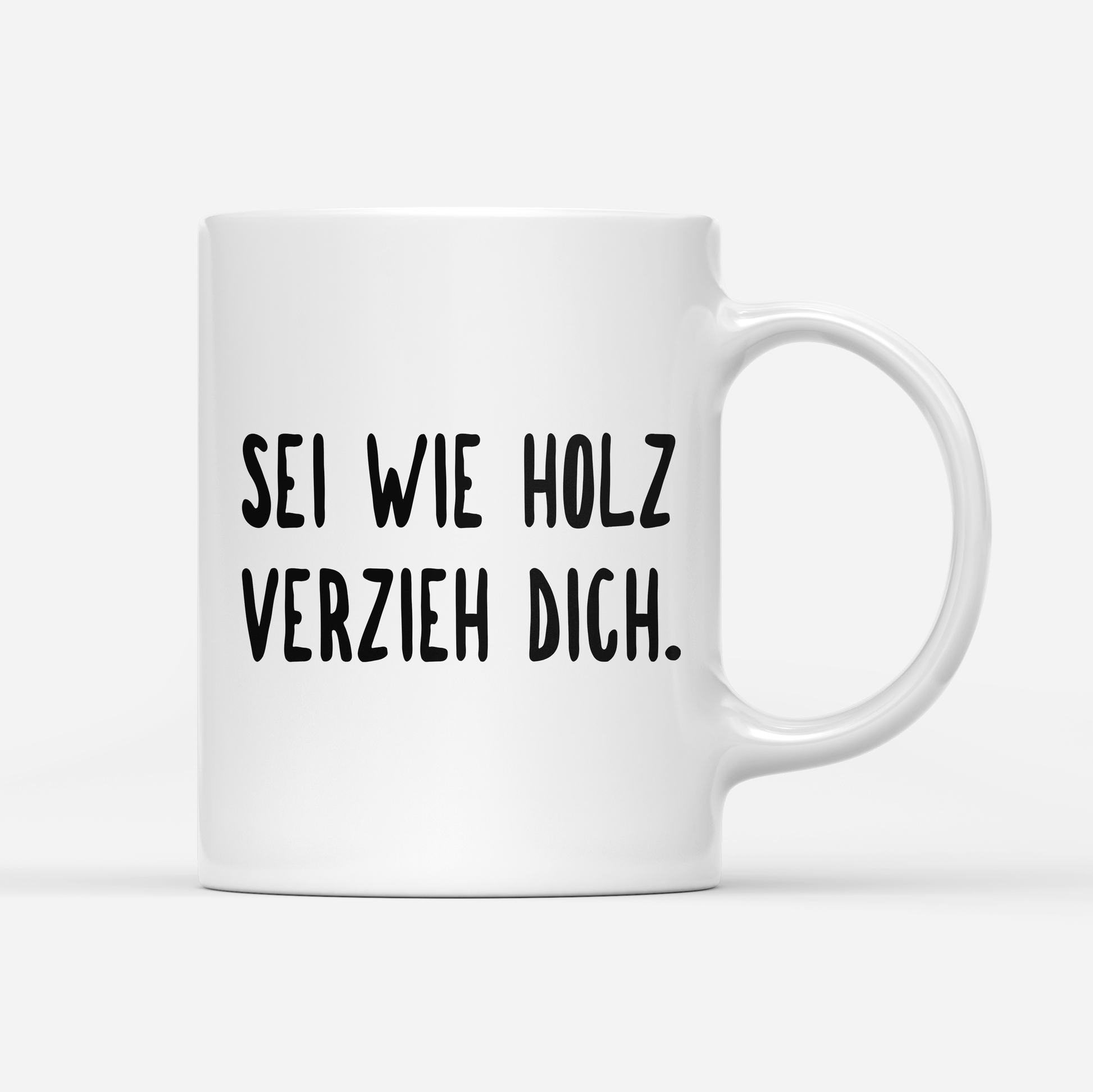 tasse weiss - sei wie holz