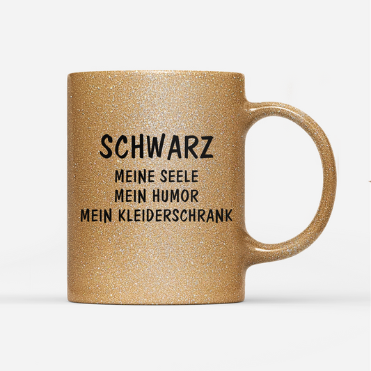 Tasse Glitzer Schwarz