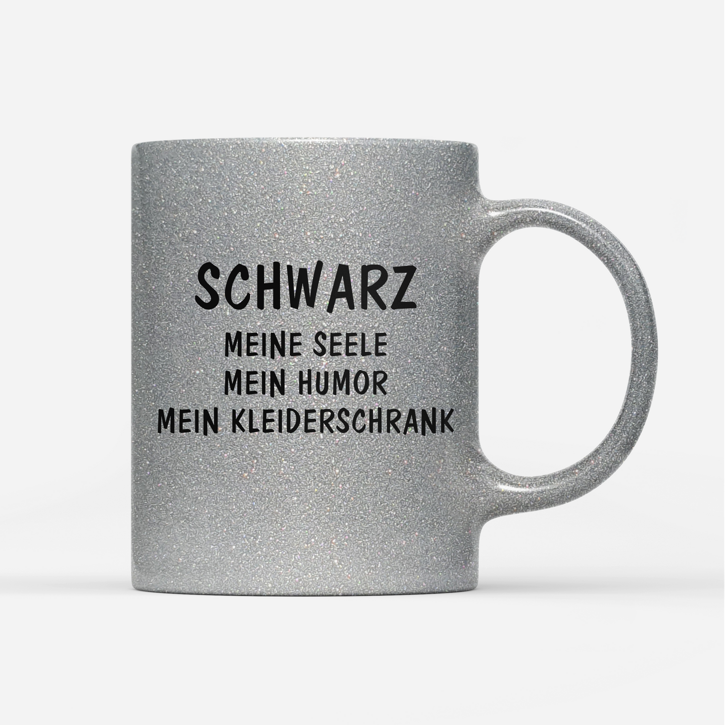 Tasse Glitzer Schwarz