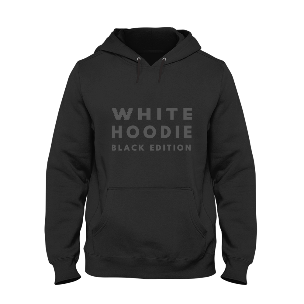 Hoodie White Hoodie Black Edition